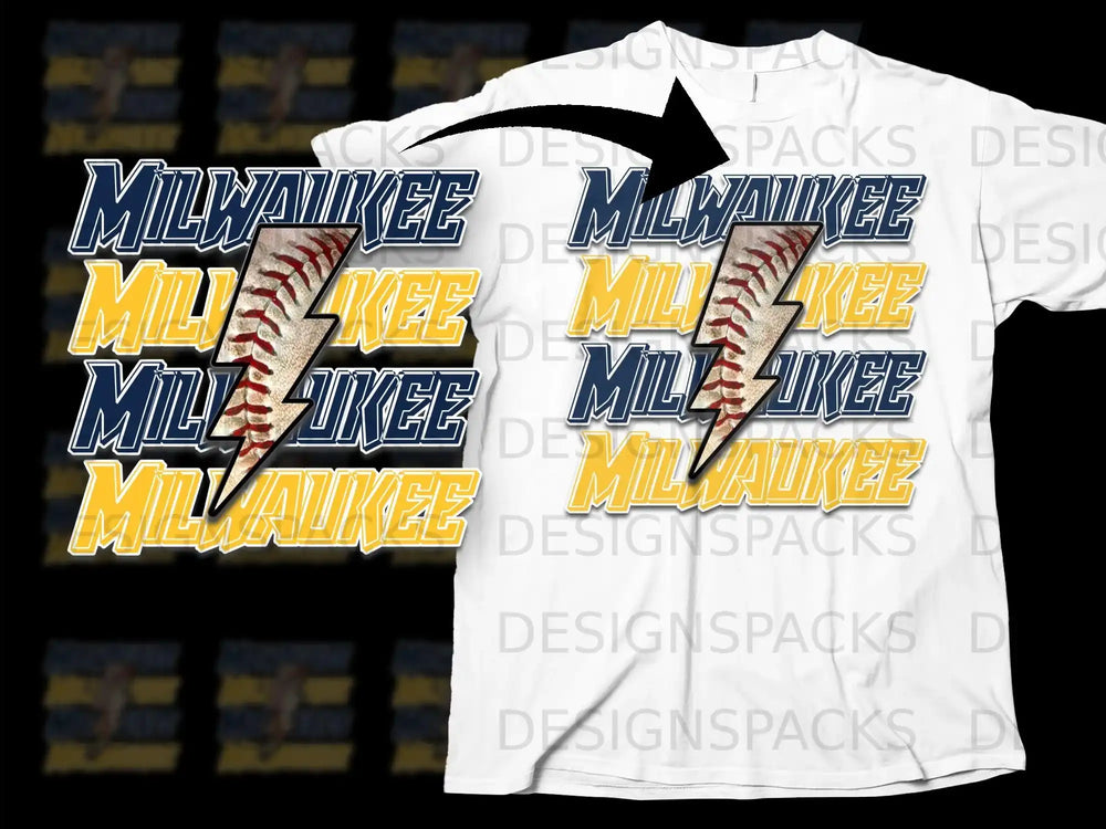 Milwaukee Baseball Themed Graphic White Shirt