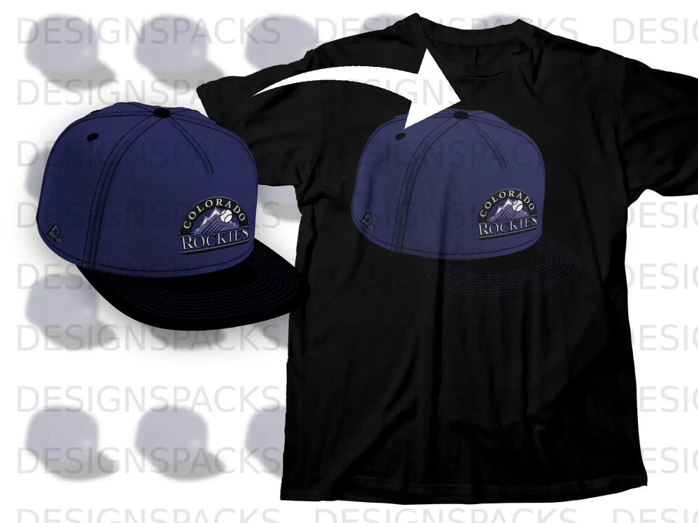Colorado Rockies Hat and T-Shirt Merchandise Combo