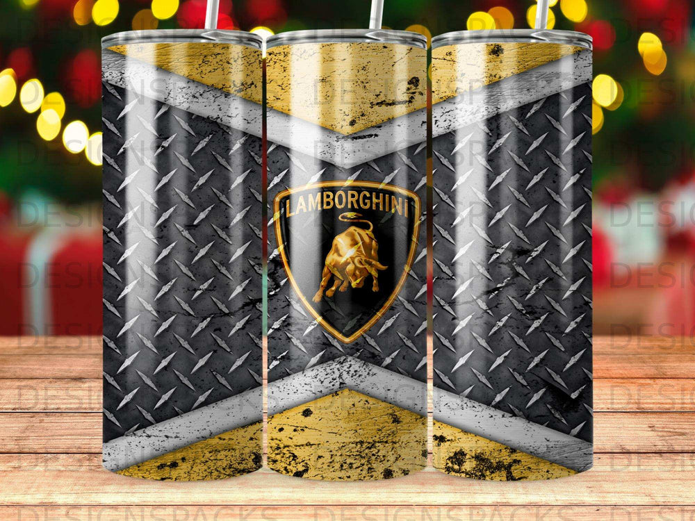 Lamborghini Black Diamond Plate Shield Logo Tumbler product type