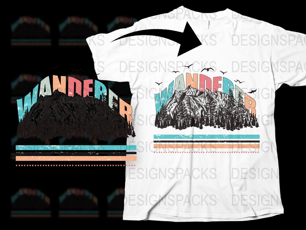 Wander Mountain Graphic T-Shirt, Vintage Adventure Tee, Unisex Stylish Summer Shirt