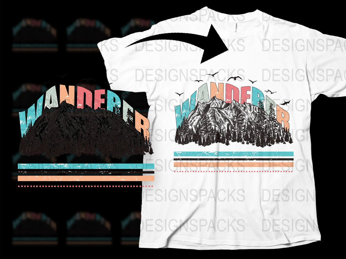 Wander Mountain Graphic T-Shirt, Vintage Adventure Tee, Unisex Stylish Summer Shirt