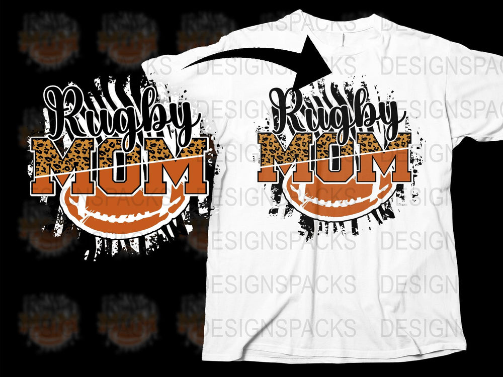 Rugby Mum T-Shirt, Sports Graphic Tee, Mother's Day Gift, Casual Wear, Athletic Apparel, Women's Fashion Top