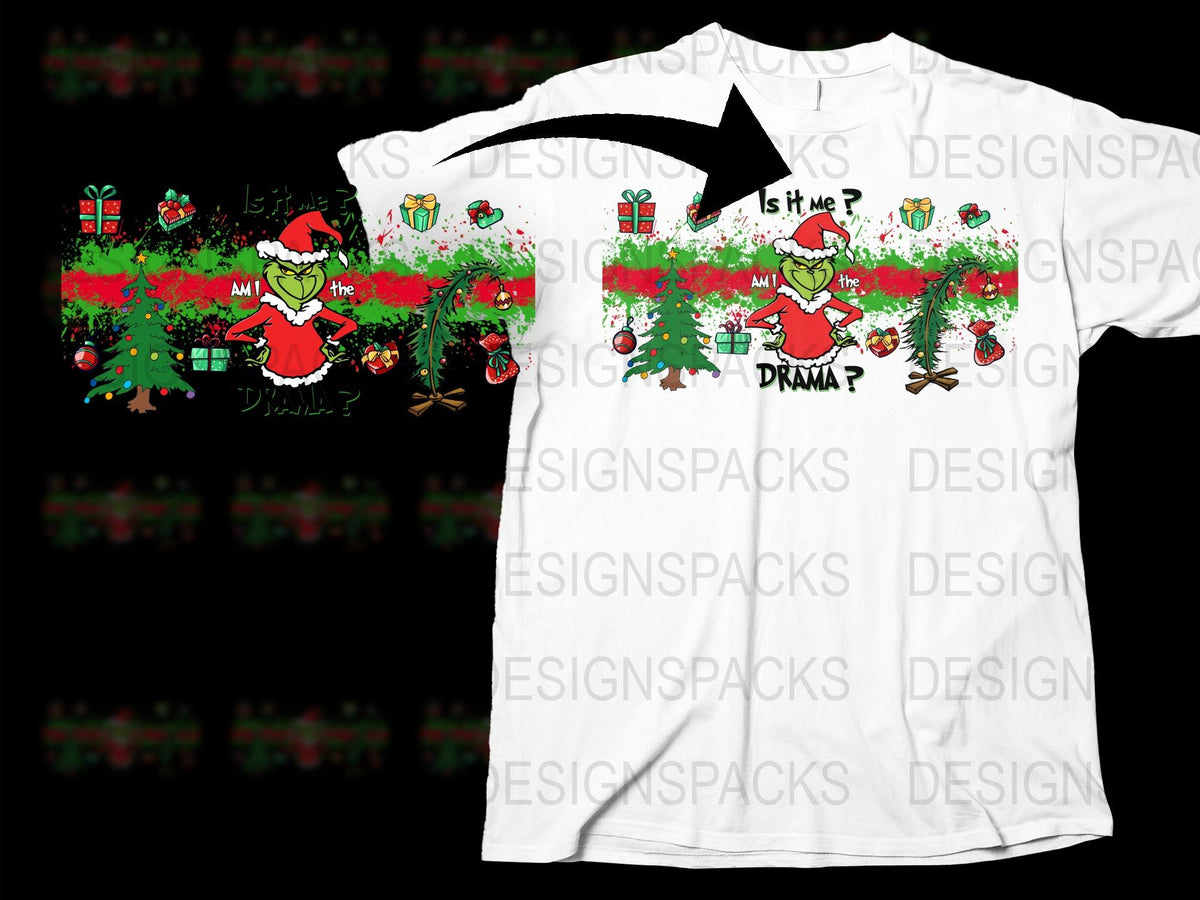 Festive Christmas T-Shirt, Funny Santa Graphic Tee, Holiday Drama Theme, Colorful Men's and Women's Apparel