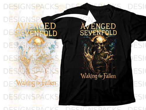 Black t-shirt with Avenged Sevenfold 