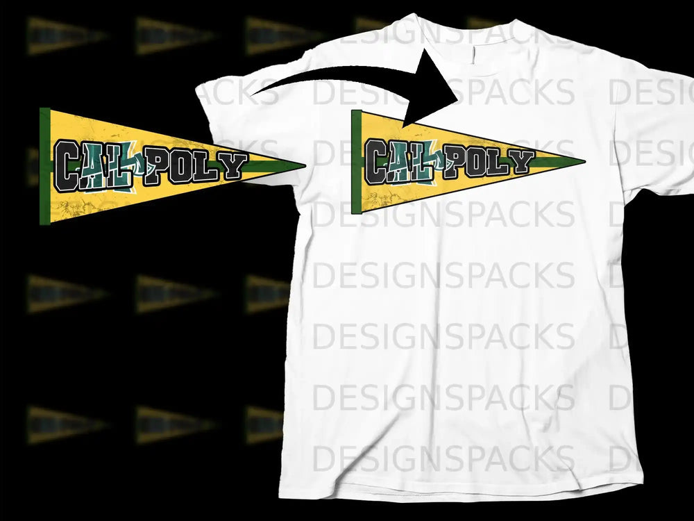 Cal Poly Flag Design on White T-Shirt