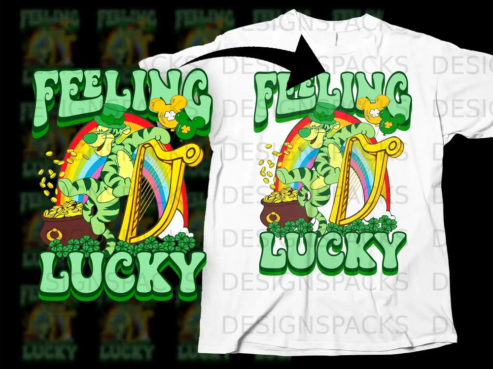 Green Tiger Feeling Lucky St Patricks Day Harp product type