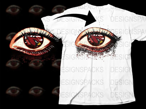 Arizona Cardinals eye design for DTF/DTG t-shirt, print-ready PNG, SVG, PES bundle
