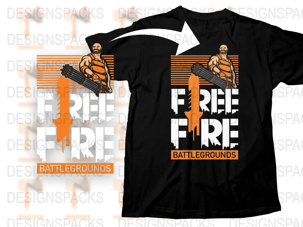 Fire Force Anime T-Shirt, Unique Graphic Tee, Battlegrounds Casual Wear, Cool Orange and Black Design