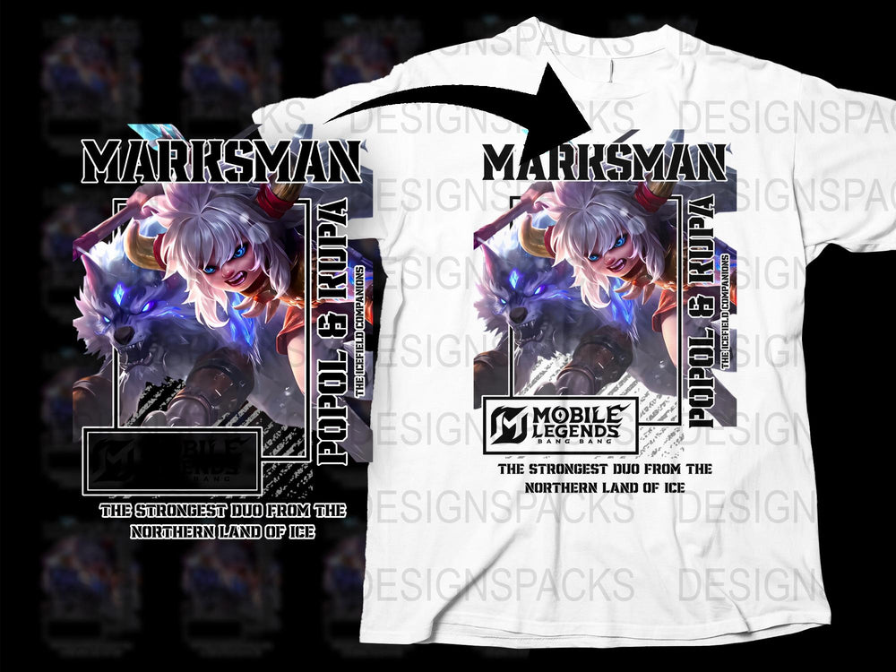 Mobile Legends T-Shirt, Maris Man Duo Design, Gaming Apparel, Unisex Graphic Tee