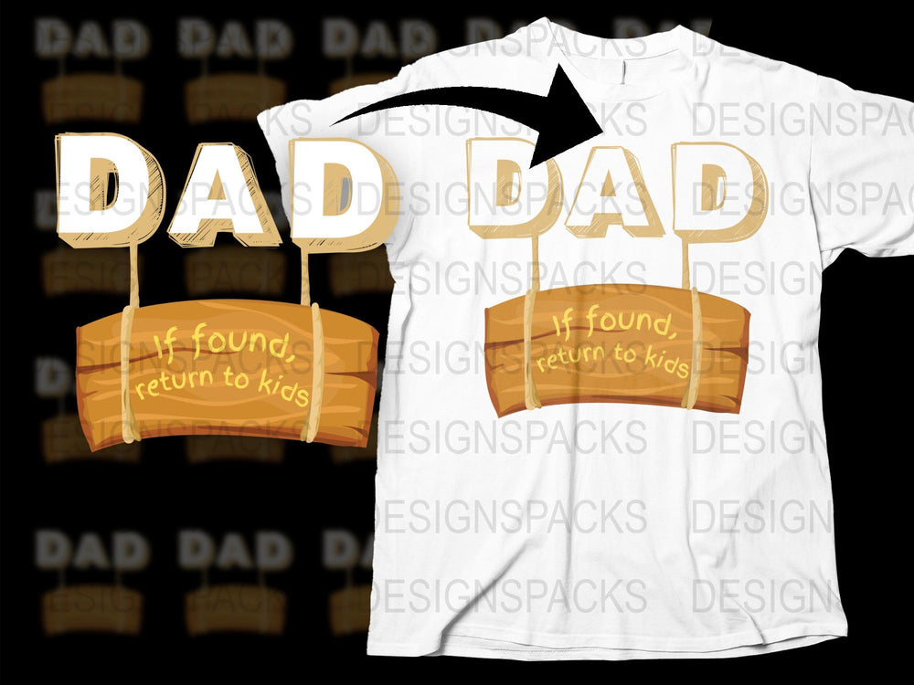 Funny Dad T-Shirt, White Graphic Tee, If Found Return To Kids, Father's Day Gift Idea, Casual Menswear