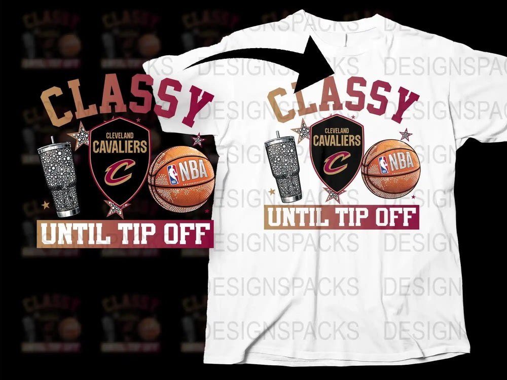 Cleveland Cavaliers NBA T-Shirt, Classy Until Tip Off, Basketball Fan Apparel, Unisex White Tee