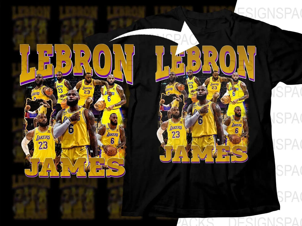 LeBron James Lakers basketball design for DTF/DTG t-shirt printing
