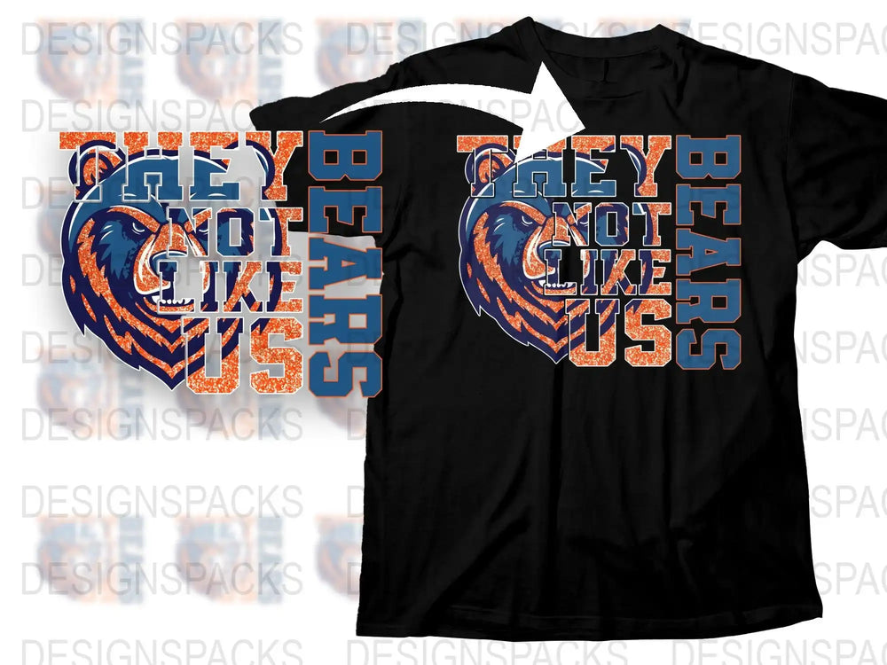 Chicago Bears They Not Like Us Graphic Png Digital Download
