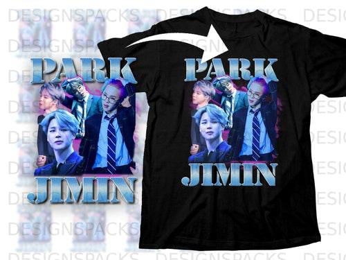 Black t-shirt with Jimin and 