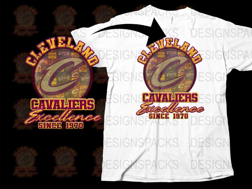 Cleveland Cavaliers Excellence Since 1970 t-shirt design with vintage logo print