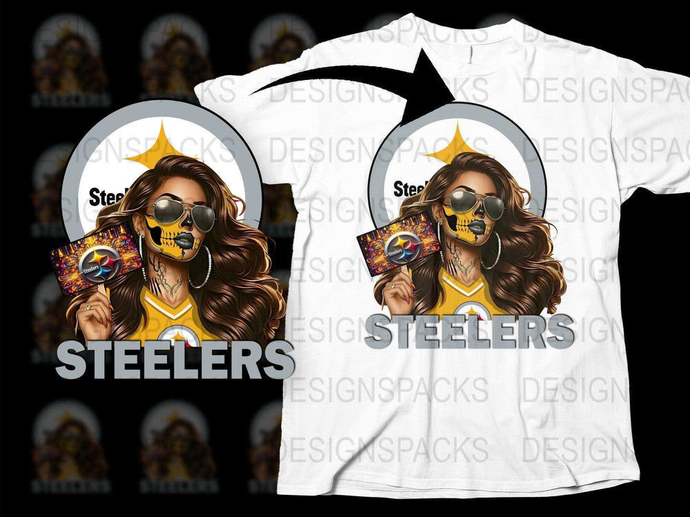 Stylish Steelers Fan T-Shirt, Trendy Woman Graphic, Football Season Apparel, Cool Game Day Outfit