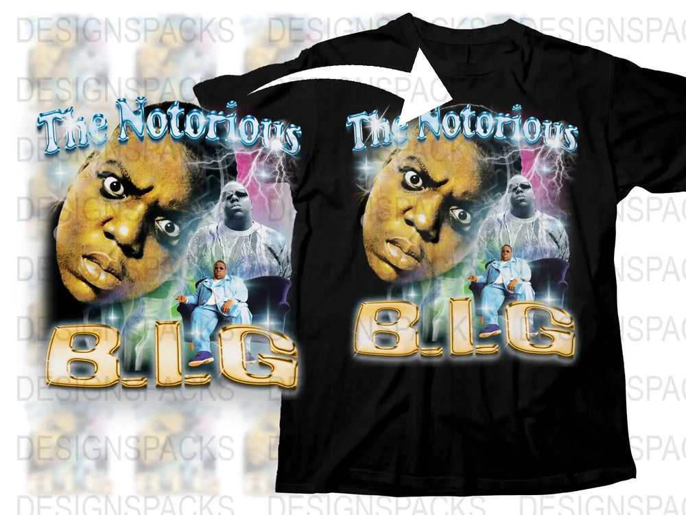 Notorious BIG T-Shirt, Vintage Hip Hop Black Tee, Rap Legend Graphic Shirt, 90s Music Fan Apparel, Unisex Clothing
