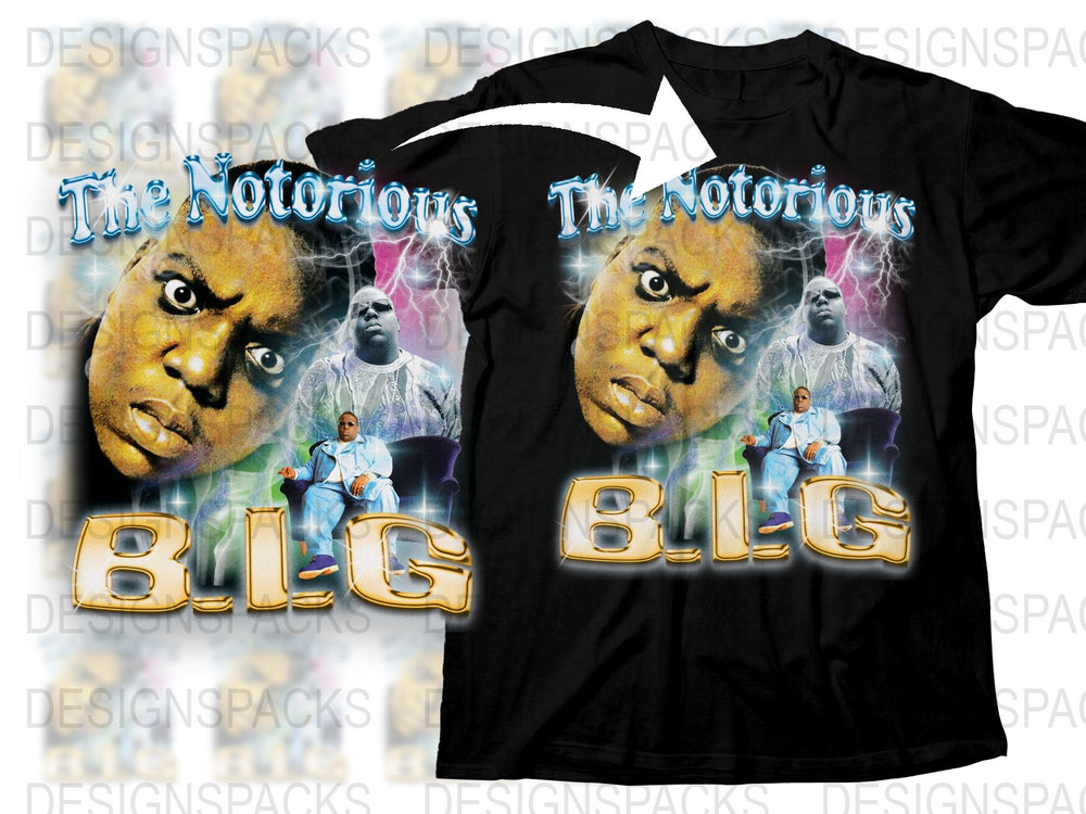 Notorious BIG T-Shirt, Vintage Hip Hop Black Tee, Rap Legend Graphic Shirt, 90s Music Fan Apparel, Unisex Clothing