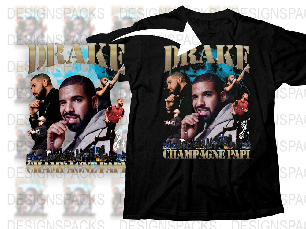 Drake Inspired T-Shirt, Champagne Papi Fan Tee, Hip Hop Music, Graphic Shirt, Unisex Clothing, Trendy Pop Merchandise
