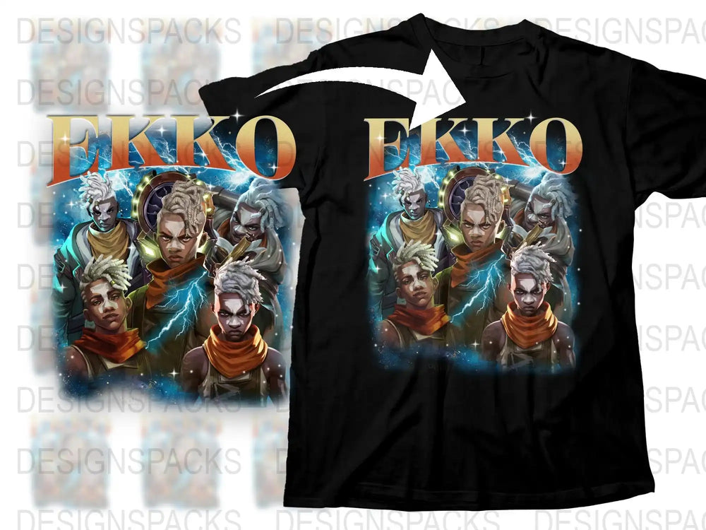 Ekko League of Legends Character T-Shirt, Unisex Gaming Graphic Tee, Cool Gamer Gift, Fantasy Art Shirt, Colorful Design Top