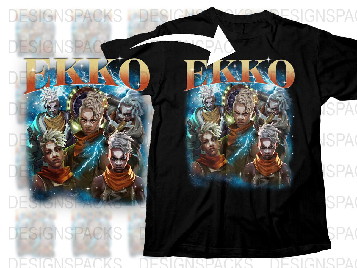 Ekko League of Legends Character T-Shirt, Unisex Gaming Graphic Tee, Cool Gamer Gift, Fantasy Art Shirt, Colorful Design Top