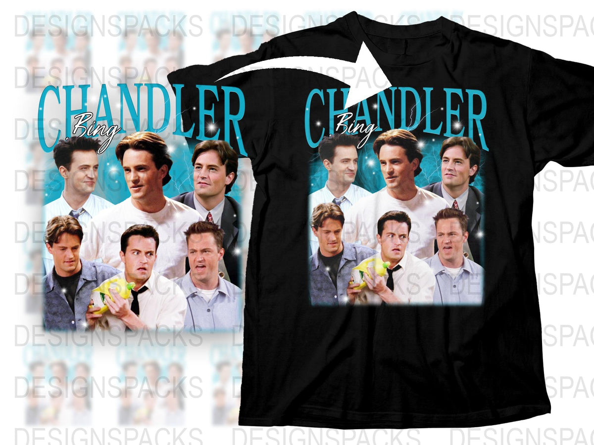 Chandler Bing T-Shirt, Friends TV Show Graphic Tee, Funny Sitcom Character Shirt, Multiple Poses, Unisex Fashion