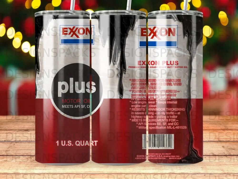 Exxon Plus 1 U.S. Quart heavy duty motor oil can with Exxon logos.