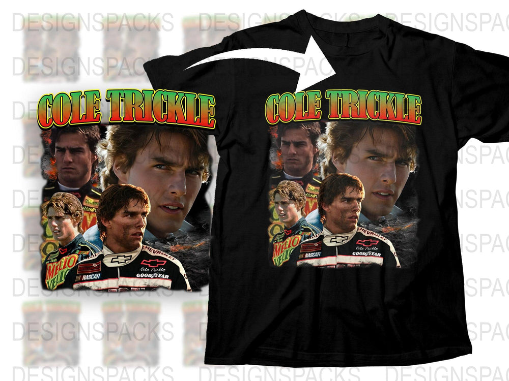 Cole Trickle NASCAR T-Shirt, Vintage Racing Graphic Tee, Motorsport Movie Merchandise, Men's Fashion Shirt
