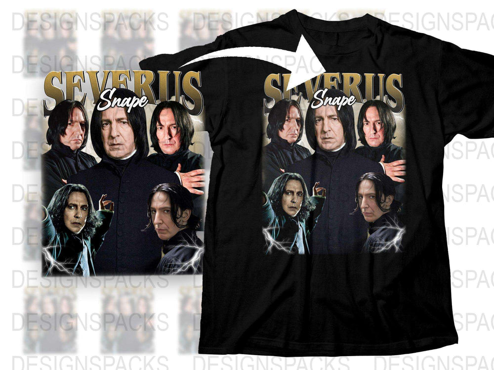 Severus Snape Graphic T-Shirt, Harry Potter Inspired Wizard Tee, Movie Character Apparel, Cotton Shirt for Fans
