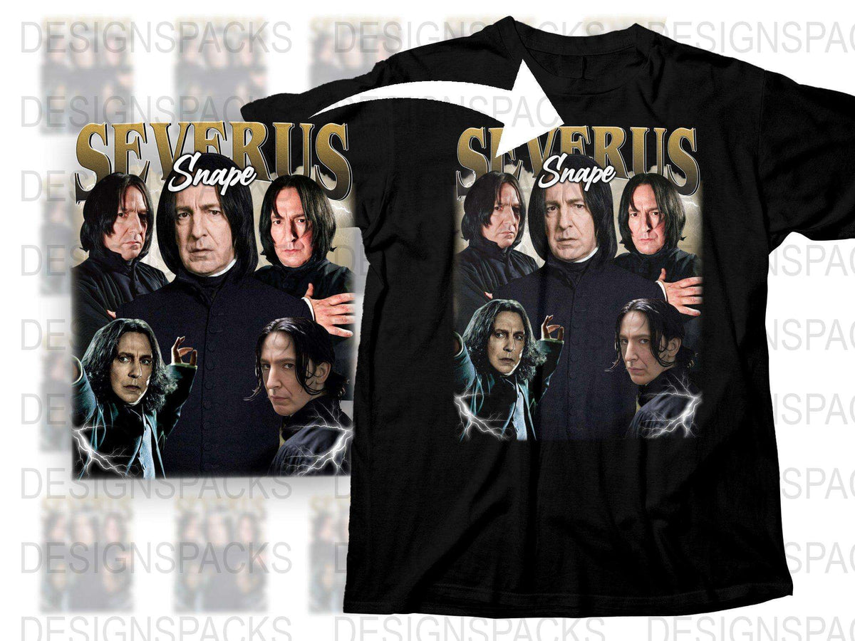 Severus Snape Graphic T-Shirt, Harry Potter Inspired Wizard Tee, Movie Character Apparel, Cotton Shirt for Fans