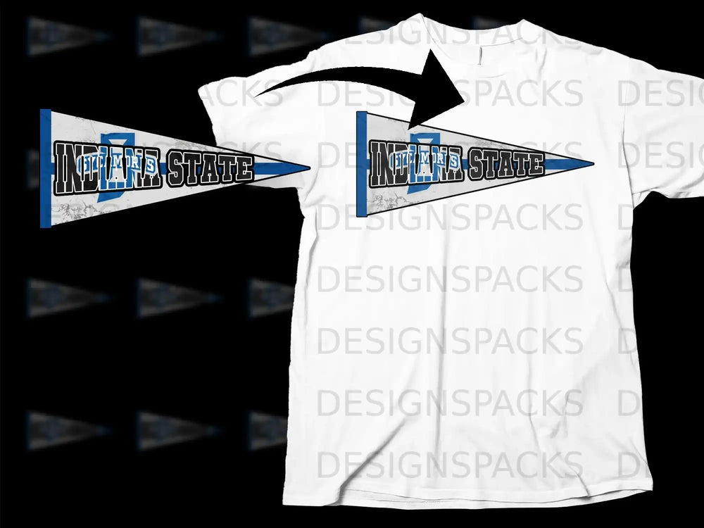 Indiana State University Pennant Banner T-Shirt Design