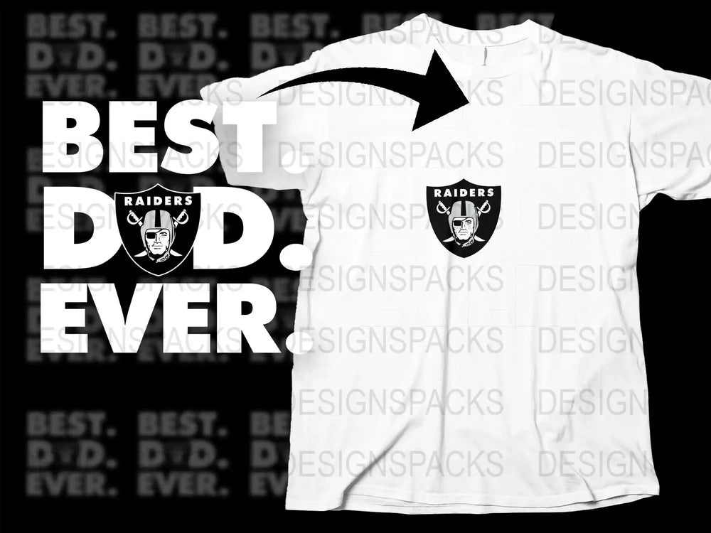 Best Dad Ever Raiders t-shirt design for DTF DTG printing