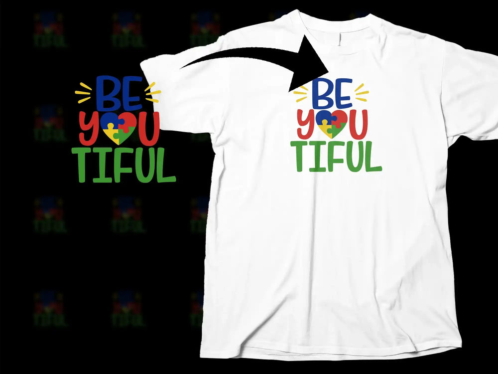 Colorful Be Youtiful T-Shirt, Inspirational Positive Message, Graphic Tee, Unisex Adult Clothing, Gift Idea
