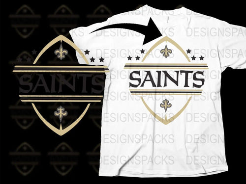New Orleans Saints Inspired T-Shirt, Fleur-de-lis Logo, Sports Fan Apparel, Black and Gold Colors, Football Season Gear