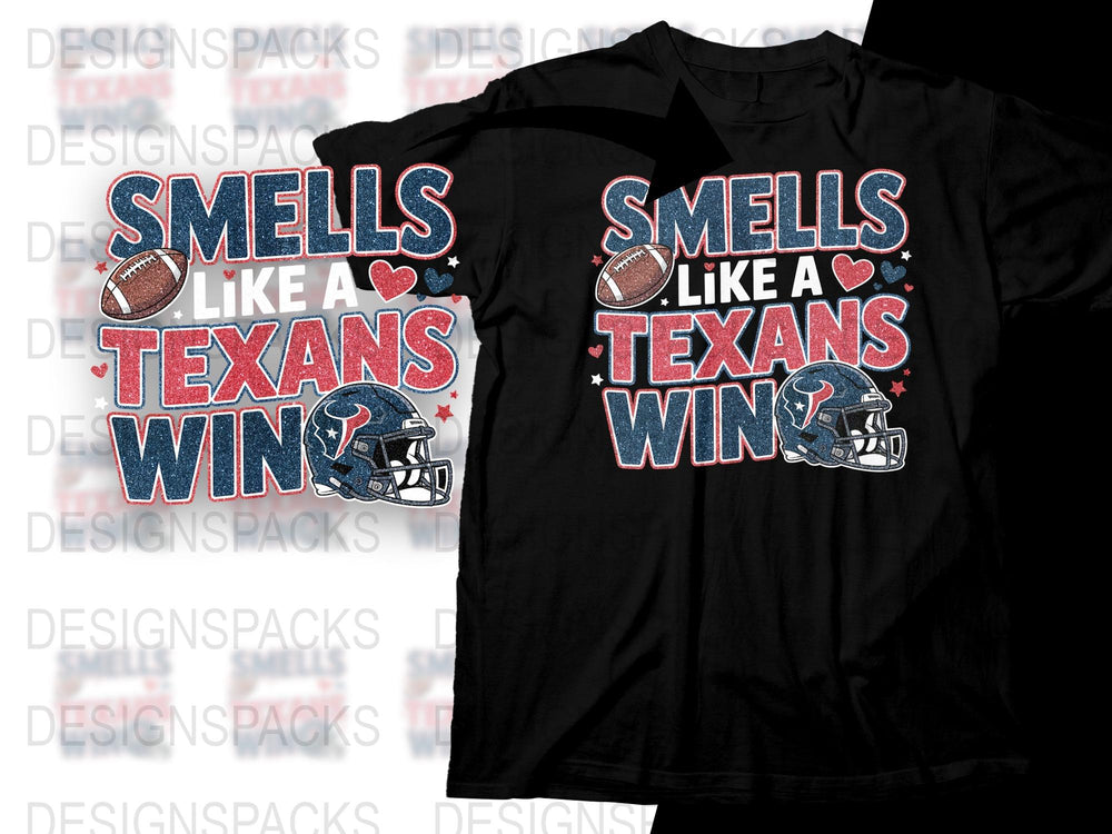 Smells Like a Texans Win T-Shirt, Football Fan Apparel, Houston Game Day Gear, Sports Team Support Shirt