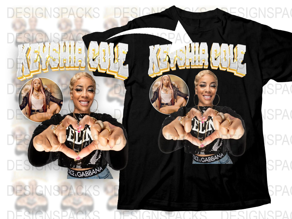 Keyshia Cole Fan T-Shirt, Trendy Black Tee, Graphic Print, Women's Fashion, Music Merchandise, Gift Idea.