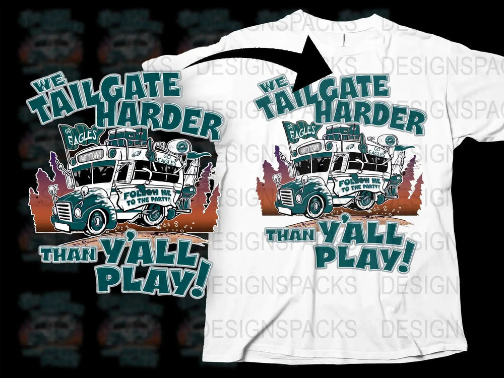 Vintage Tailgate Harder T-Shirt, Football Fan Tee, Graphic Sports Shirt, Game Day Apparel, Casual Wear
