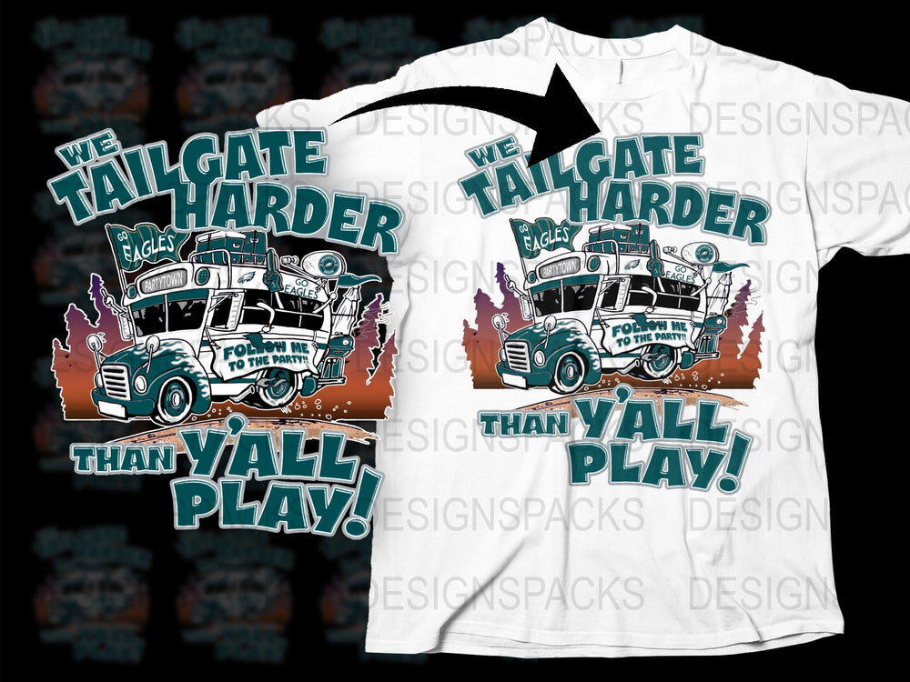 Vintage Tailgate Harder T-Shirt, Football Fan Tee, Graphic Sports Shirt, Game Day Apparel, Casual Wear