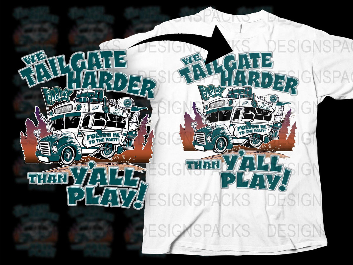 Vintage Tailgate Harder T-Shirt, Football Fan Tee, Graphic Sports Shirt, Game Day Apparel, Casual Wear