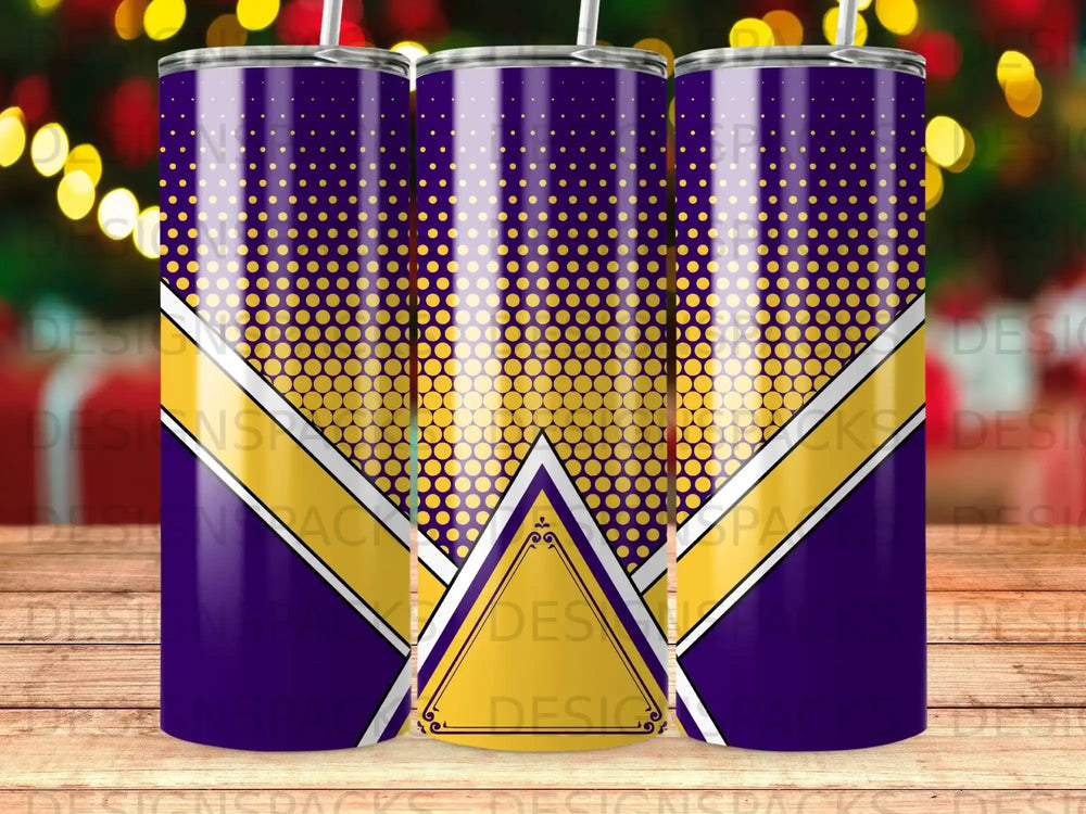 Purple Yellow Halftone Dots Diagonal Bands Triangle Frame product type