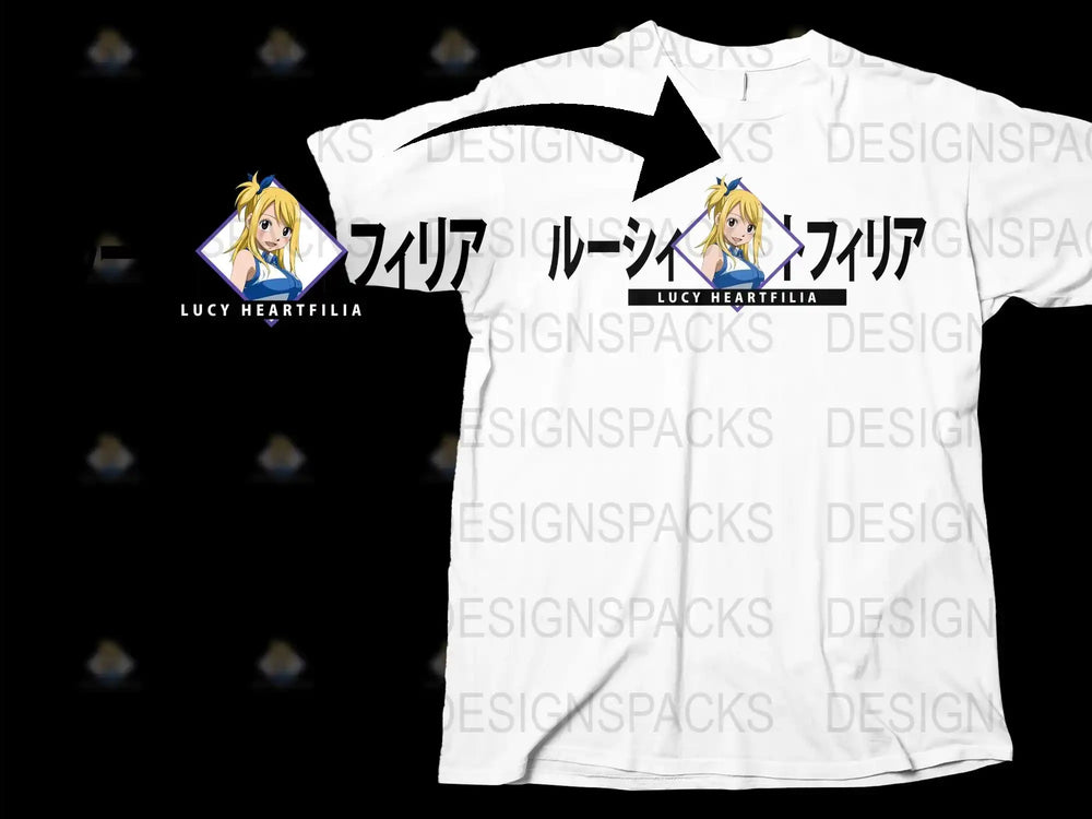 Lucy Heartfilia Anime Graphic T-Shirt, Unisex Manga Character Tee, Japanese Anime Inspired Casual Apparel