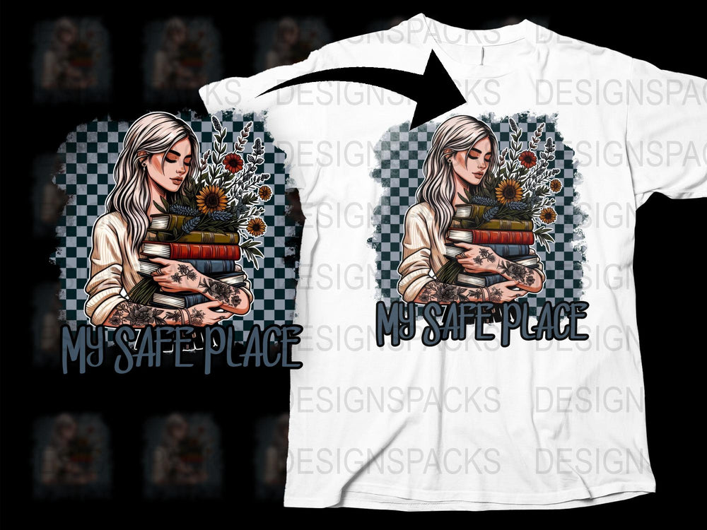Gothic Floral Woman T-Shirt, Sunflower Tattoo Art Tee, Black Checkered Graphic Shirt, Unique Illustration Top