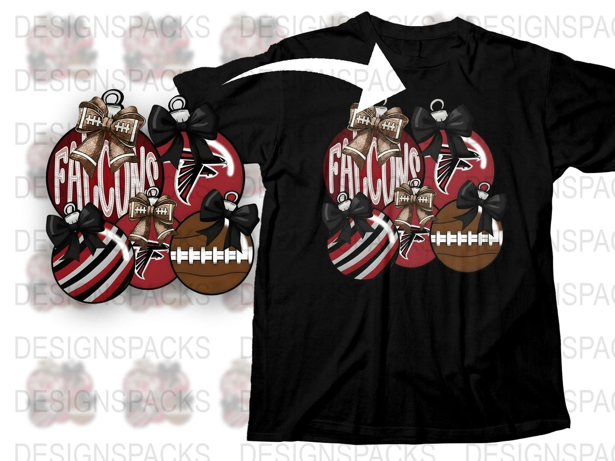 Family Christmas Football T-Shirt, Custom Holiday Sports Tee, Festive Game Day Shirt with Ornaments Design, Gift for Sports Fans