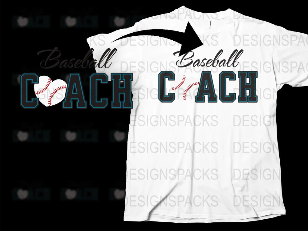 Baseball Coach T-Shirt Sports Theme Graphic Tee Softball Team Mentor Gift Idea White Shirt