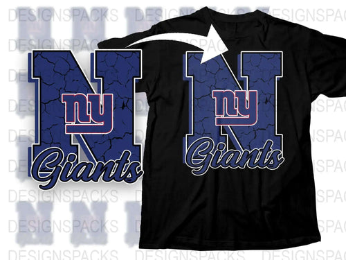 New York Giants Inspired T-Shirt, Blue and White Sports Team Apparel, Casual Fan Wear, Unisex Cotton Tee