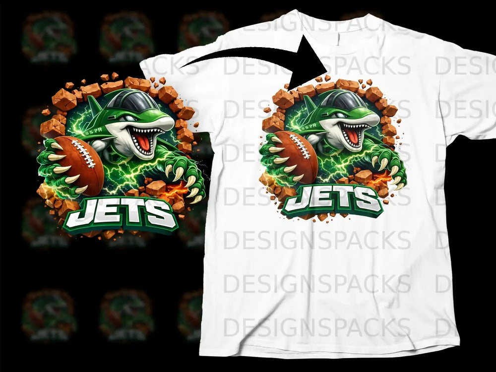Jets Football Themed Graphic T-Shirt for Fans