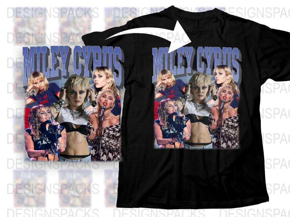 Miley Cyrus Graphic T-Shirt, Vintage Pop Star Print Tee, Fan Merchandise, Music Lover Gift, Trendy Apparel