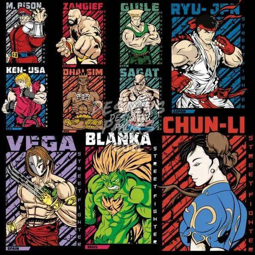 Street Fighter character designs for DTF, DTG, embroidery & tumbler wraps – print-ready PNG, SVG, PES