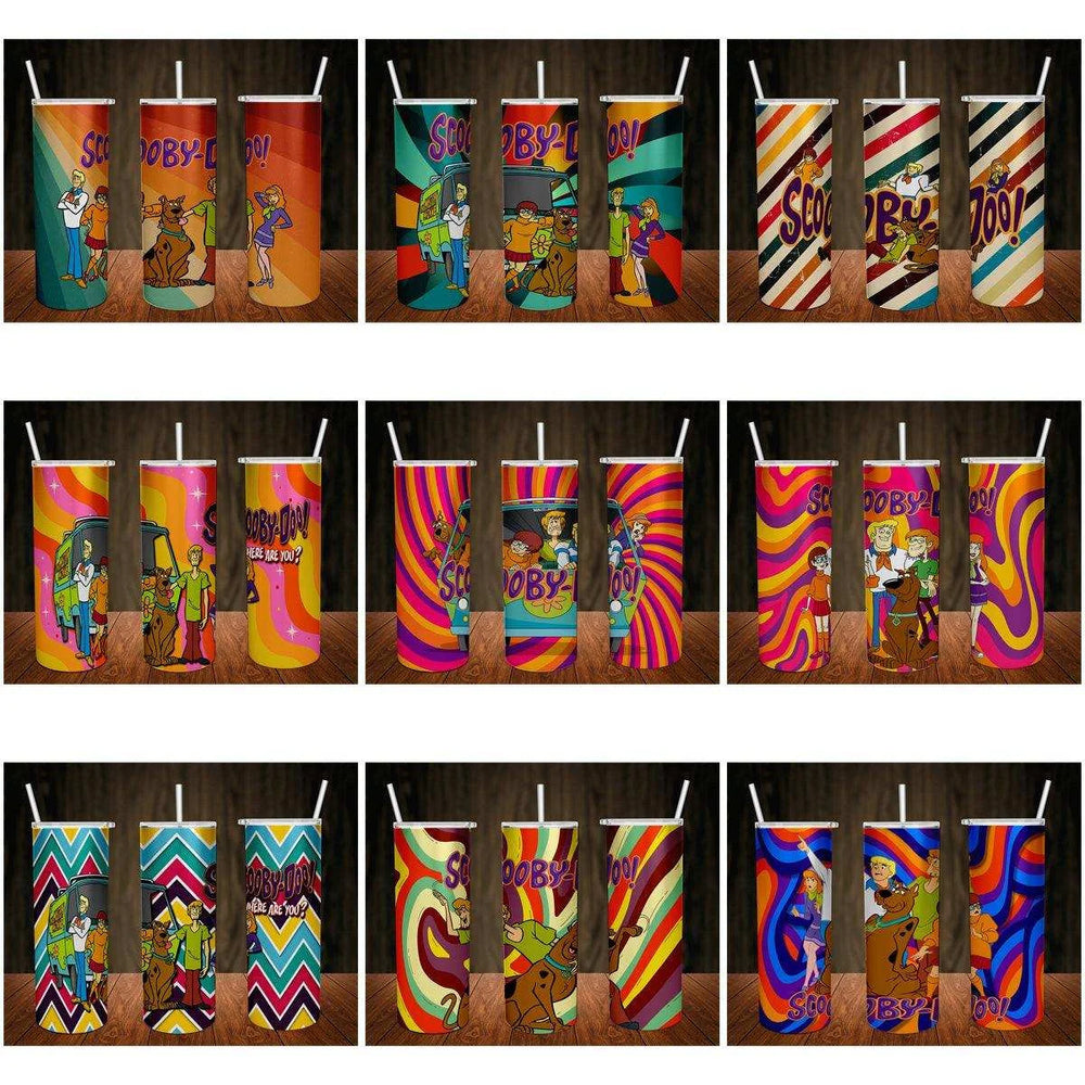 10 Colorful Scooby-Doo Tumbler Wrap Designs Bundle JPG