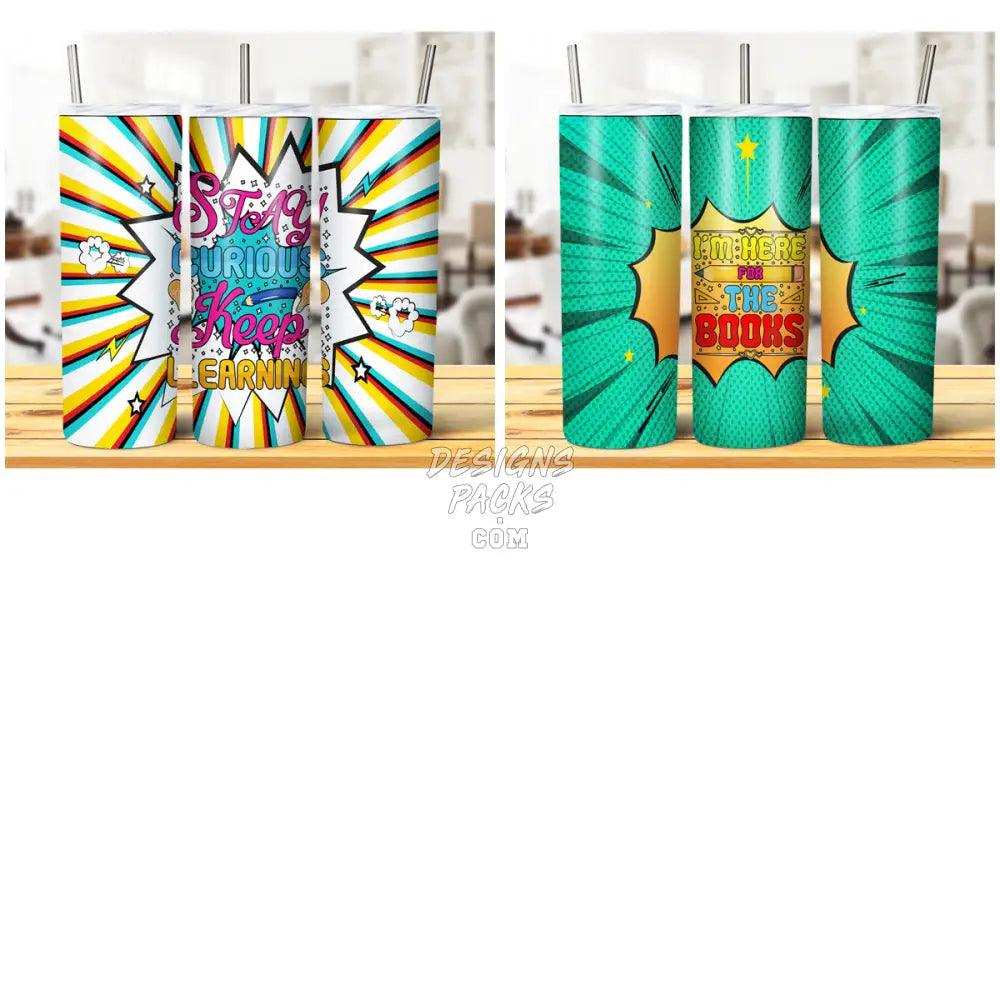 10 Comic School Quotes Tumbler Wrap Bundle Jpg